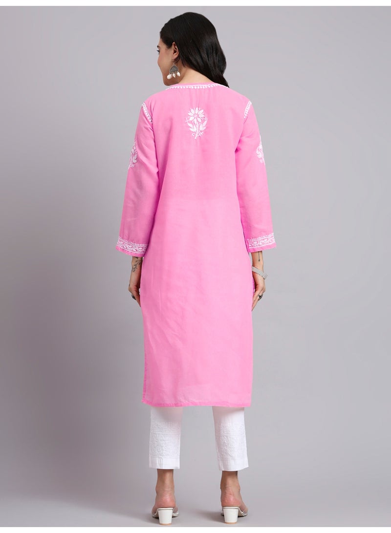 Alaya Hand Embroidered Chikankari Cotton Kurta-AL3999 - Image 2
