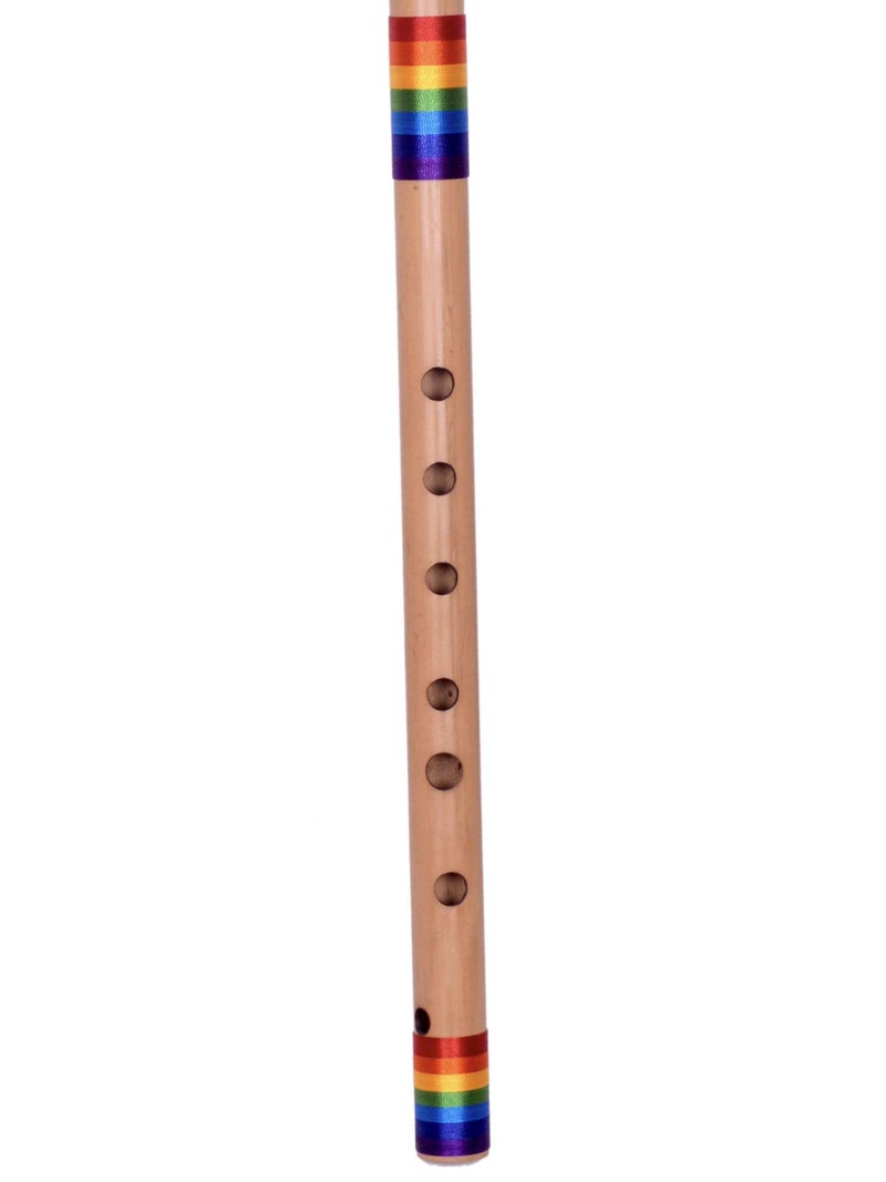 Foora Rainbow Flute Professional C Scale 8 Hole Bamboo Flute Bansuri with Re-sham Thread Hand Made Bamboo Flute Size 48 cm Beginners/Musician (Export in U.S.A, Canada, Mexico) (Rainbow) - Image 2