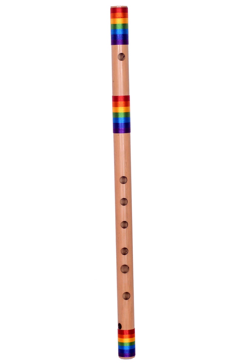 Foora Rainbow Flute Professional C Scale 8 Hole Bamboo Flute Bansuri with Re-sham Thread Hand Made Bamboo Flute Size 48 cm Beginners/Musician (Export in U.S.A, Canada, Mexico) (Rainbow) - Image 3