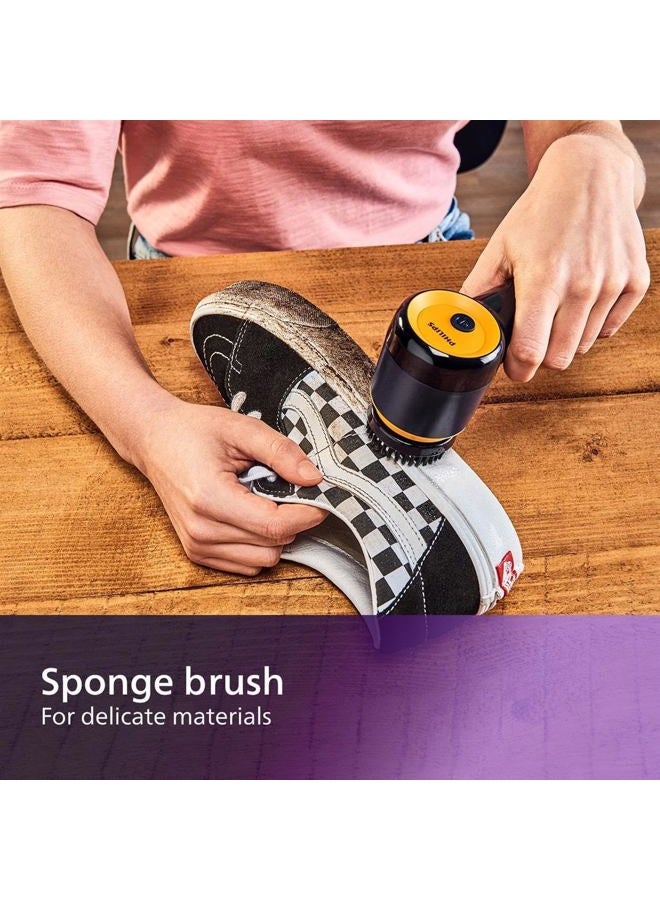 Philips منظف أحذية رياضية - مجموعة تنظيف المدربين مع 3 رؤوس فرشاة، 3 رؤوس فرشاة أزرق/أصفر، 4 بطاريات AA، أزرق (GCA1000/60) - Image 4