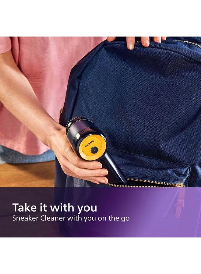 Philips منظف أحذية رياضية - مجموعة تنظيف المدربين مع 3 رؤوس فرشاة، 3 رؤوس فرشاة أزرق/أصفر، 4 بطاريات AA، أزرق (GCA1000/60) - Image 5