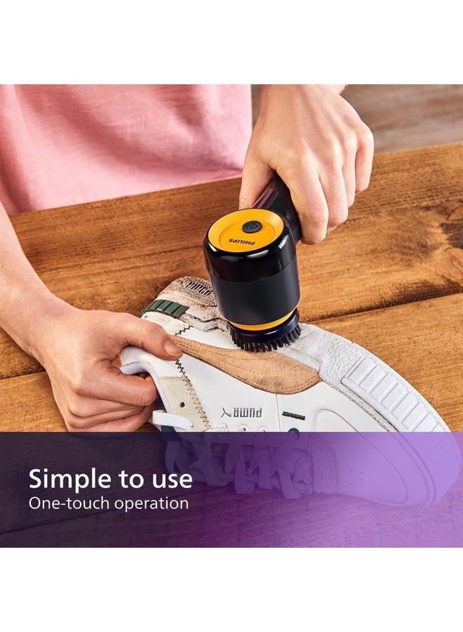 Philips منظف أحذية رياضية - مجموعة تنظيف المدربين مع 3 رؤوس فرشاة، 3 رؤوس فرشاة أزرق/أصفر، 4 بطاريات AA، أزرق (GCA1000/60) - Image 3