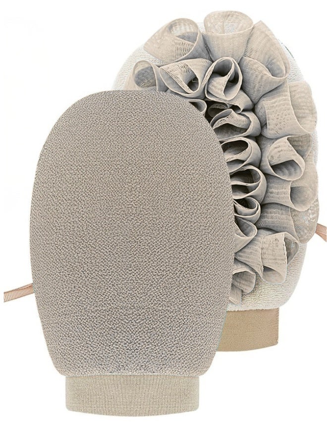 قفازات تقشير عميقة - قفازات مزدوجة الجوانب للاستحمام، وتدليك الجسم، وإسفنجة ليفة استحمام، ومقشر للبشرة، ومزيل للجلد الميت - لون عشوائي - Image 1