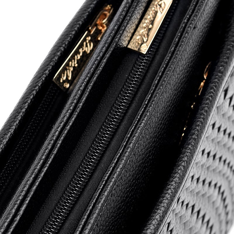 New Style Women'S Bag, Simple Design For Middle-Aged Ladies, Mom Bag With Textured Woven Pattern, Large Capacity, Versatile Shoulder And Crossbody Bag - Image 3