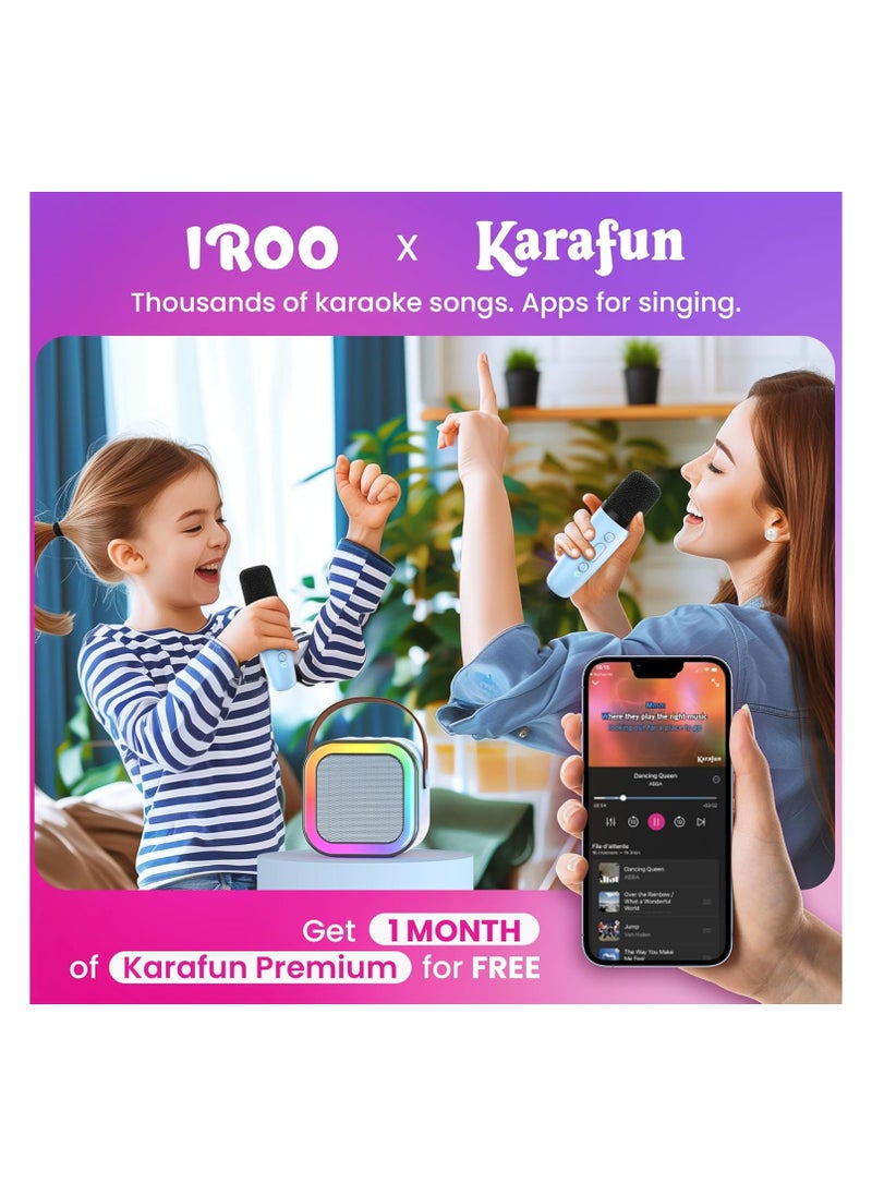 Generic KIDSZONE Mini Karaoke Machine for Kids,Portable Bluetooth Speaker with Wireless Microphone, Gifts Toys for Girls 4, 5, 6, 7, 8, 9, 10 +Year Old Birthday Family Home Party(Blue)  - Image 5