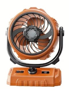 LIXES Portable Camping Fan with LED Light – Rechargeable Battery Operated Tent Fan for Outdoor, Travel, Hurricane, Emergency Use – Quiet, Compact, USB Powered Fan with Hanging Hook  - Image 1