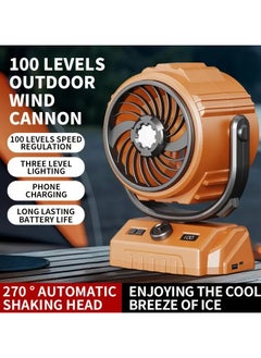 LIXES Portable Camping Fan with LED Light – Rechargeable Battery Operated Tent Fan for Outdoor, Travel, Hurricane, Emergency Use – Quiet, Compact, USB Powered Fan with Hanging Hook  - Image 3