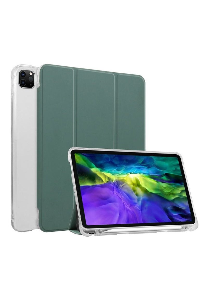Loquat Green iPad case with pen slot 
