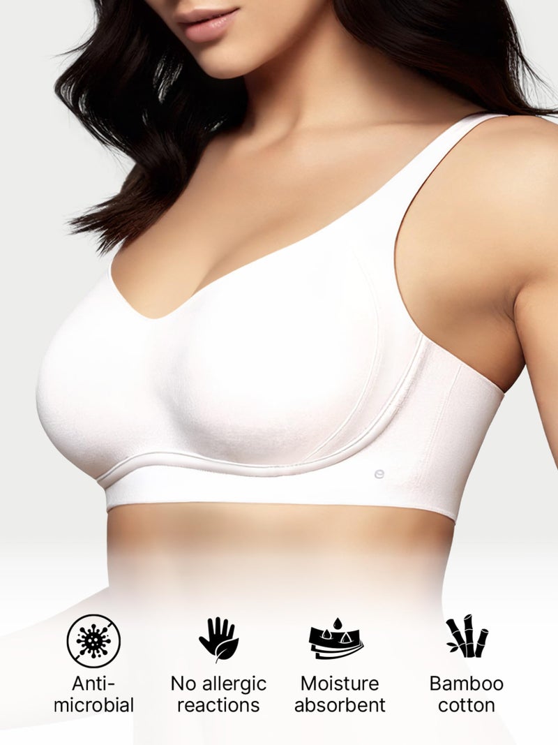 Enamor A077 Bamboo Fabric Full Support T-Shirt Bra for Women- High Coverage, Padded and Wirefree Pearl Blush - Image 4