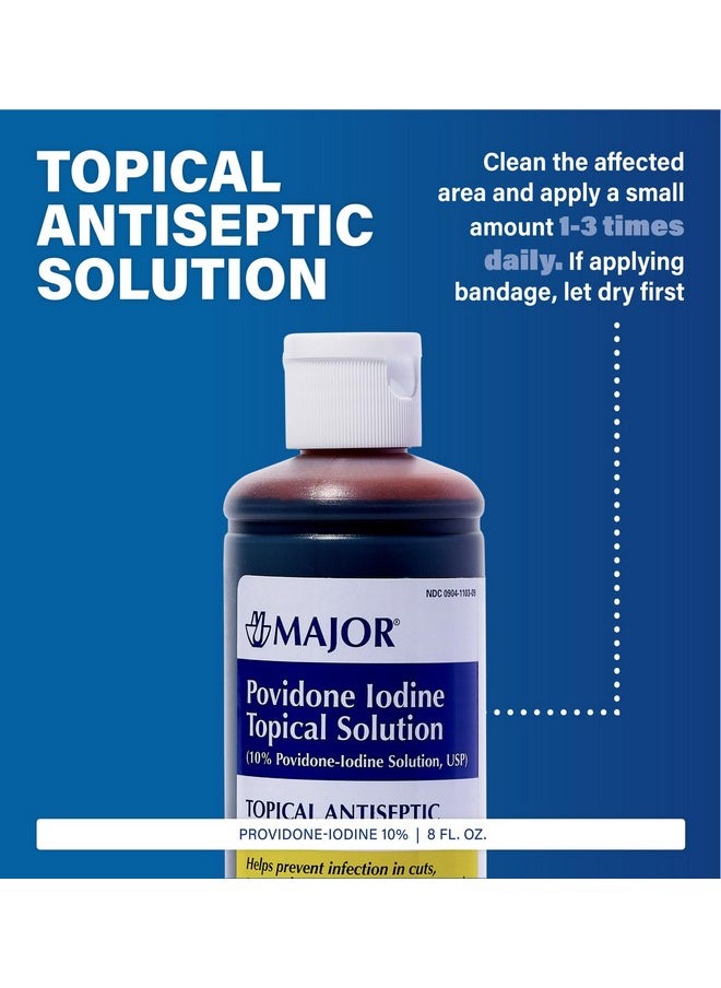 MAJOR Major 10% Povidone-Iodine Liquid Topical Solution, USP - Topical Antiseptic for Cuts, Scrapes, Burns, and Minor Skin Wounds - 8 Fl. Oz.  - Image 3