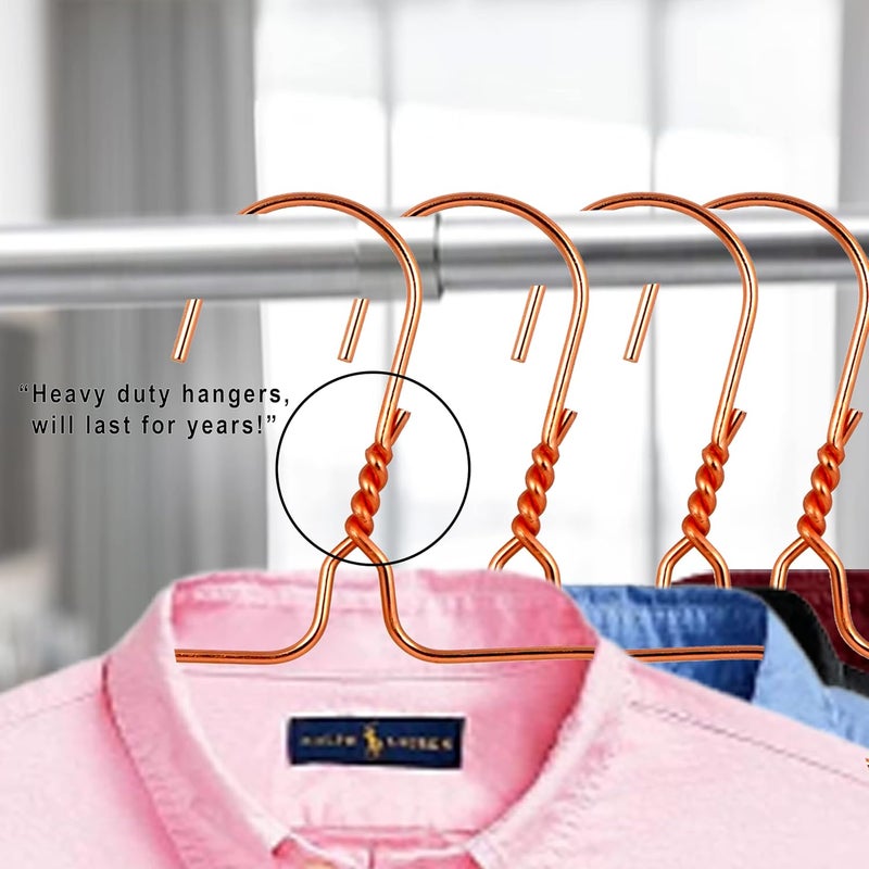 G Heavy Duty Shiny Rose Gold Metal Hanger Strong Slim Rustproof Rose Gold Metal Hanger with Notch for Shirt Coat Blazer Lehenga Gown and Dress Rose Gold Pack of 10  - Image 5