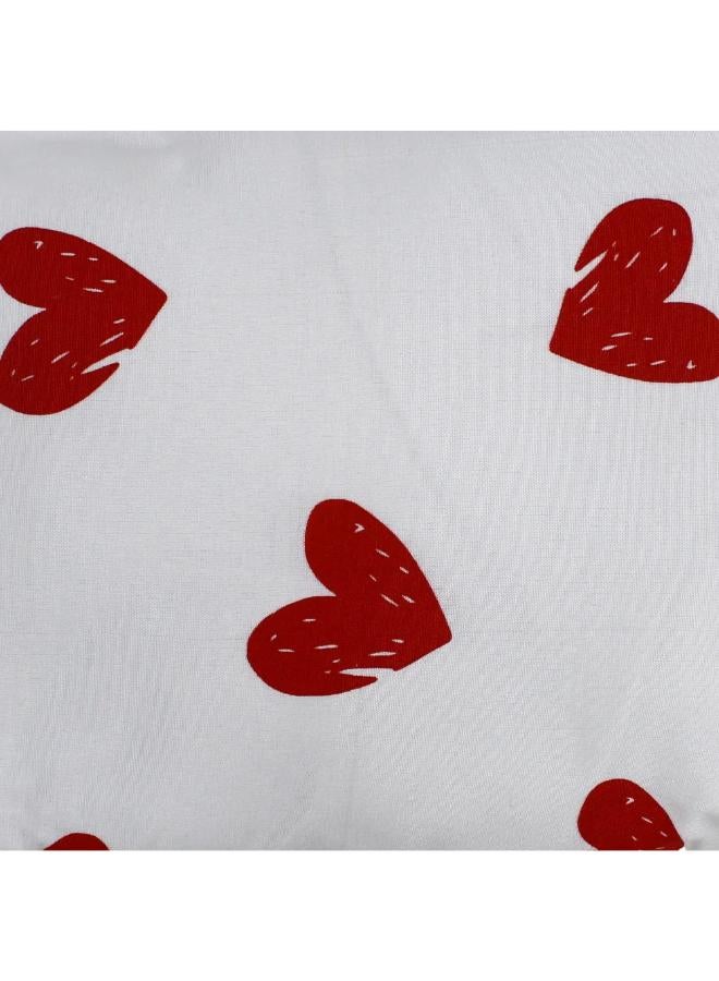 Berceau Baby Pillow with Pillowcase – Off White with Red Hearts Design - Image 1