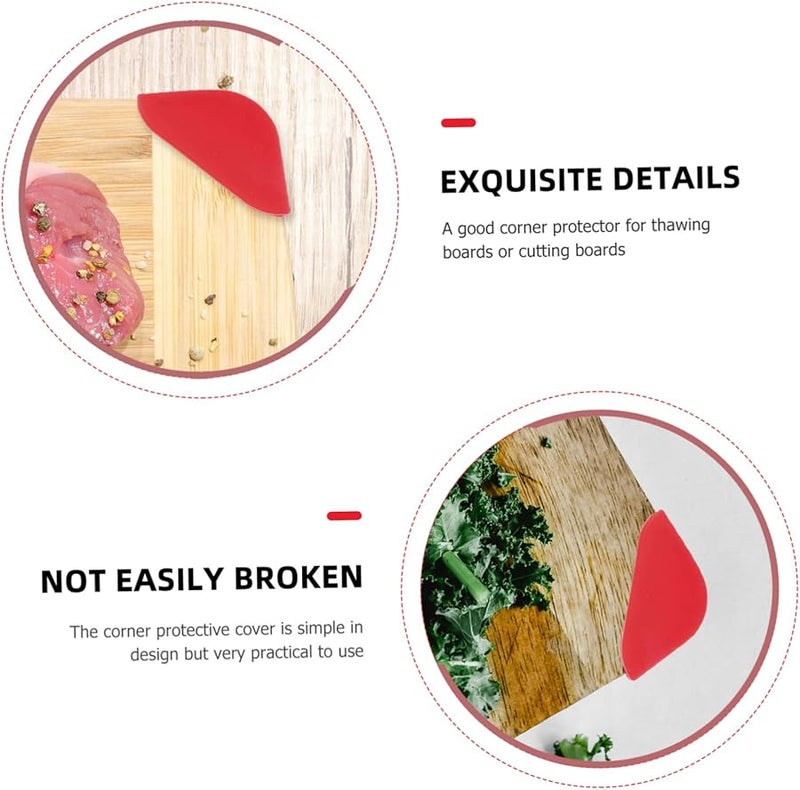 Red Silicone Defrosting Board Corner Protectors 16 Pcs Anti Slip Thawing Covers 1 96 X 0 98 Inch - Image 3