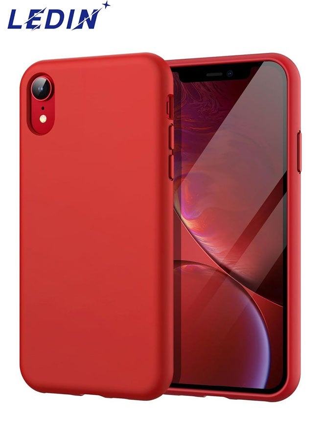 LEDIN Silicone Case for iPhone XR Silky Soft Touch Full Body Protective Phone Case Shockproof Cover with Microfiber Lining - Image 1