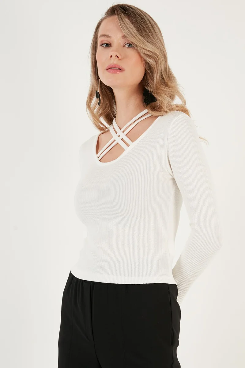 Lela Slim Fit Collar Detailed Blouse Women's Blouse 5865583