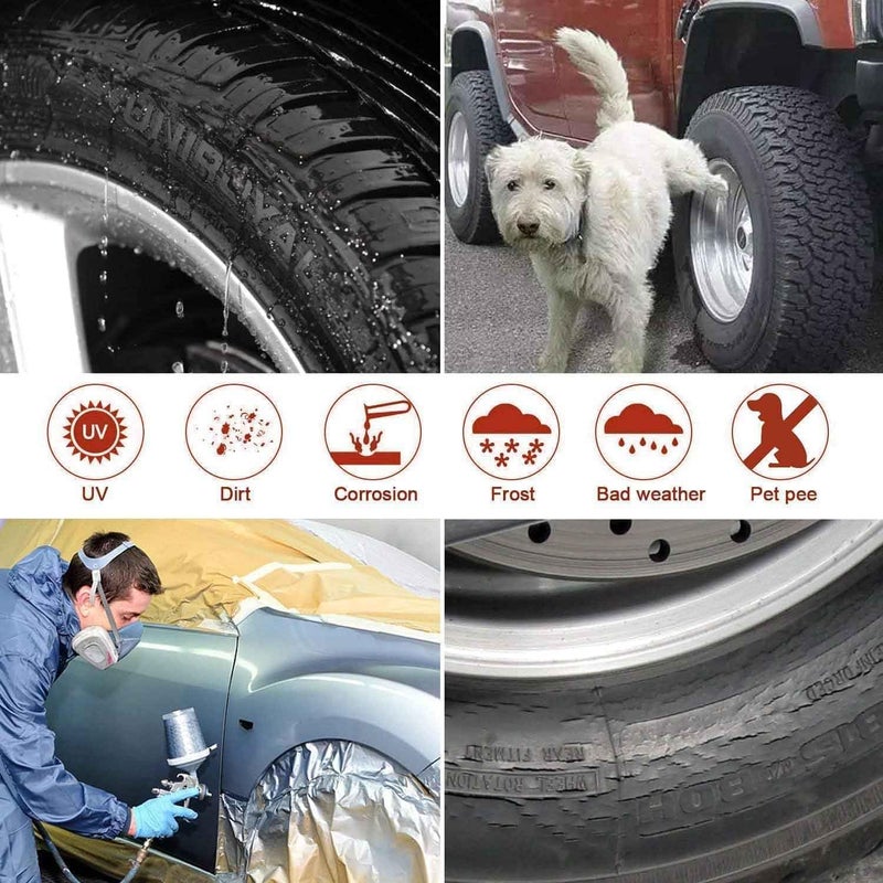 Amfor Tire Covers Set of 4, Waterproof Anti-UV Sun Snow Rain Tire Covers for Trailers, RV, Camper, SUV, Truck, Fit 30-32 inches Tire Diameter - Image 3
