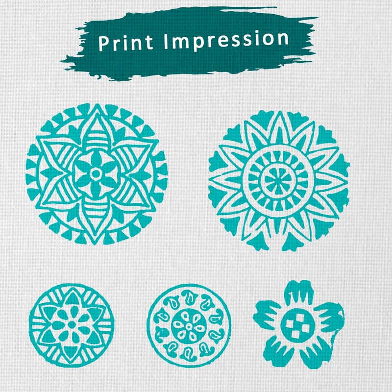 TWOGRAMS | Set of 5 | Wooden Stamp Block, Printing Stamp Design Set | Block for Printing Saree Border | Dresses, Craft Card Making, Scrapbook, Clay Pottery - Image 3