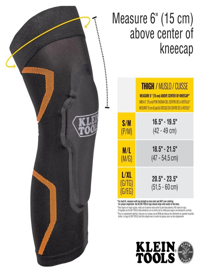 Klein Tools 60623 Knee Pad Compression Sleeve, Knee Support for Construction, Workers and Athletes, Black, M/L - Image 4