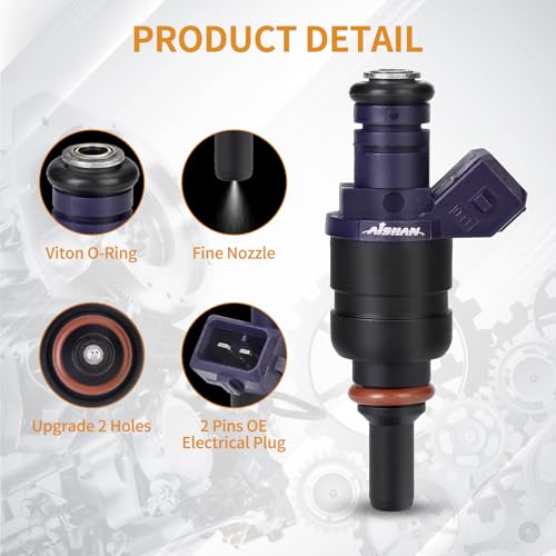 AISHAN 6PCS Fuel Injectors 2 Holes Compatible with BMW 330i 330ci 2001 2002 2003 2004 X5 20012006 530i 20012005 X3 20042006 Z3 2001 2002 Z4 20032005 L6 30L Replace 1439800 - Image 3