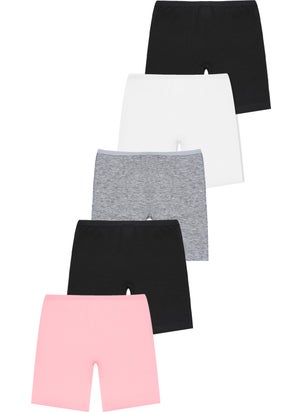 TS Girls 5-Pack Colorful Cotton Lycra Long Boxer Tights, Underwear, Underwear  - Image 1