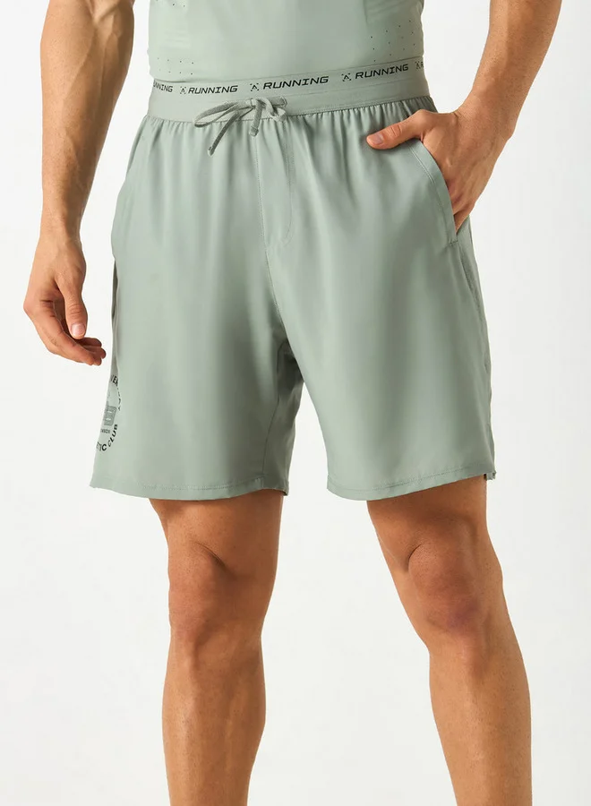 ADOT by Splash Printed Shorts with Drawstring Closure and Pockets