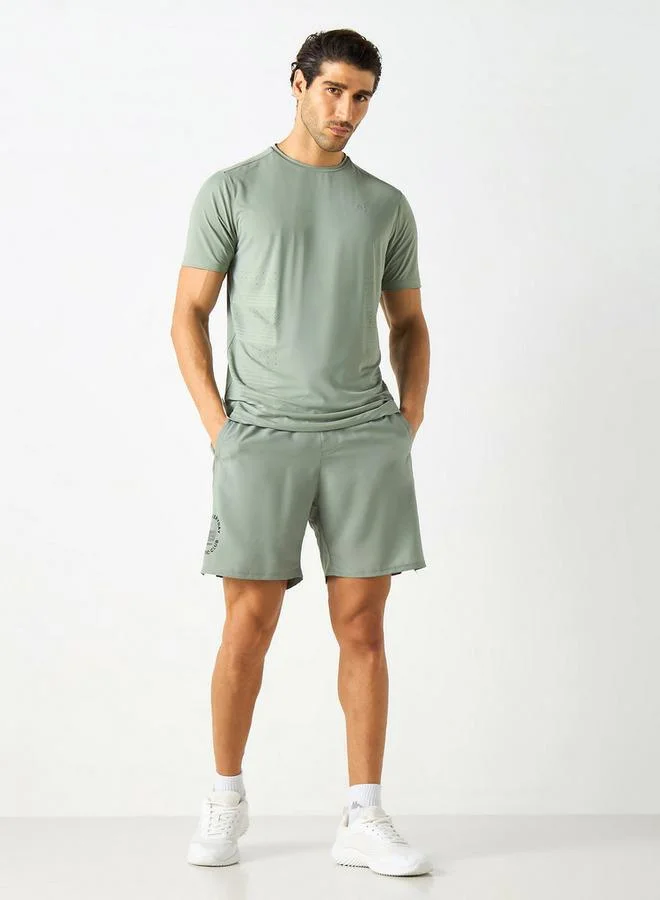 ADOT by Splash Printed Shorts with Drawstring Closure and Pockets