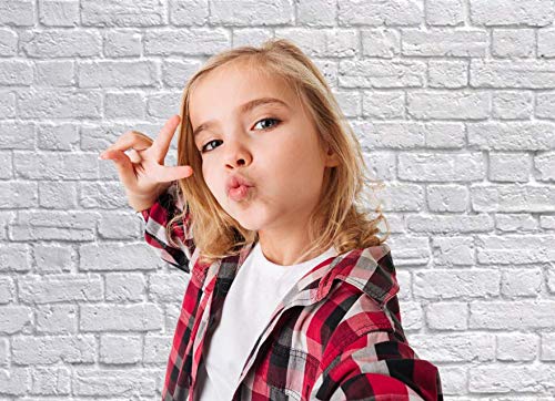 SJOLOON White Brick Wall Backdrop White Brick Photo Backdrop Thin Vinyl Photography Background Studio Prop 10931(5x7FT) - Image 3