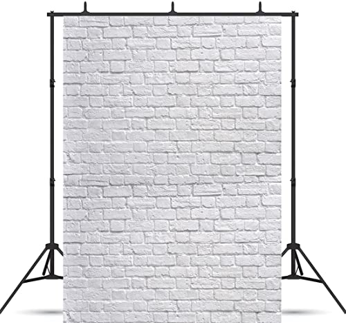 SJOLOON White Brick Wall Backdrop White Brick Photo Backdrop Thin Vinyl Photography Background Studio Prop 10931(5x7FT) - Image 2