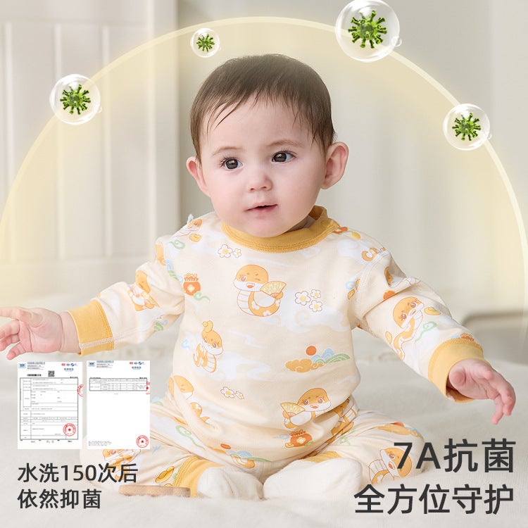 Children''s Underwear Underwear suit Baby Cotton Home Clothes Boys'' Baby Warm Clothes Girls'' Autumn Clothes Autumn Trousers Children''s Clothing - Image 3
