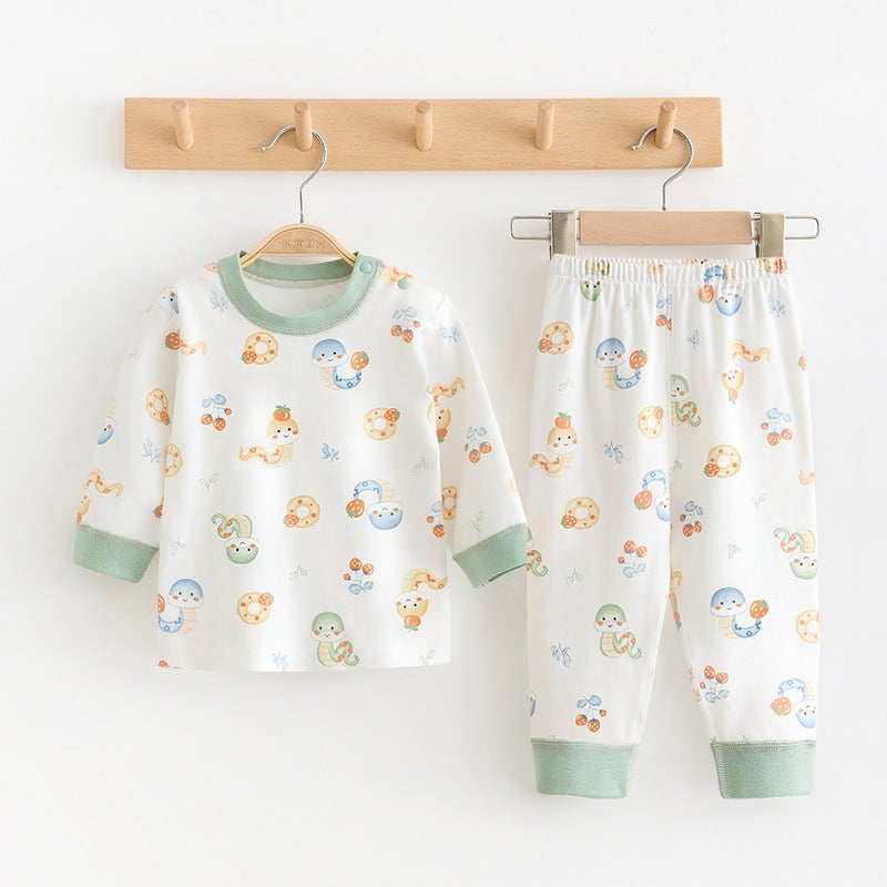 Children''s Underwear Underwear suit Baby Cotton Home Clothes Boys'' Baby Warm Clothes Girls'' Autumn Clothes Autumn Trousers Children''s Clothing - Image 1
