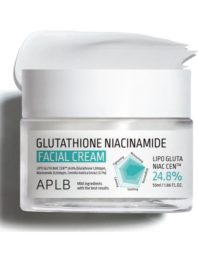 APLB Glutathione Niacinamide Facial Cream | LIPO GLUTA NIAC CEN™ 24.8% 1.86 FL.OZ/Korean Skincare, Deep hydration, Niacinamide, Improve skin elasticity, Improve skin texture - Image 1