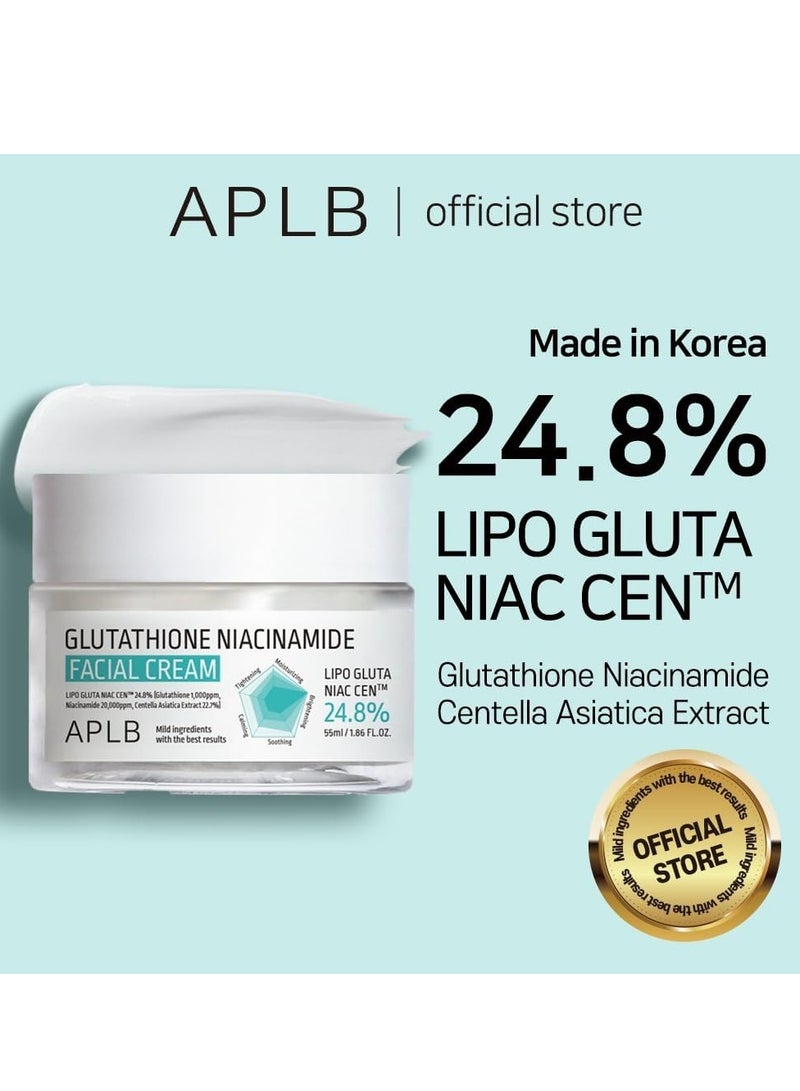 APLB Glutathione Niacinamide Facial Cream | LIPO GLUTA NIAC CEN™ 24.8% 1.86 FL.OZ/Korean Skincare, Deep hydration, Niacinamide, Improve skin elasticity, Improve skin texture - Image 2