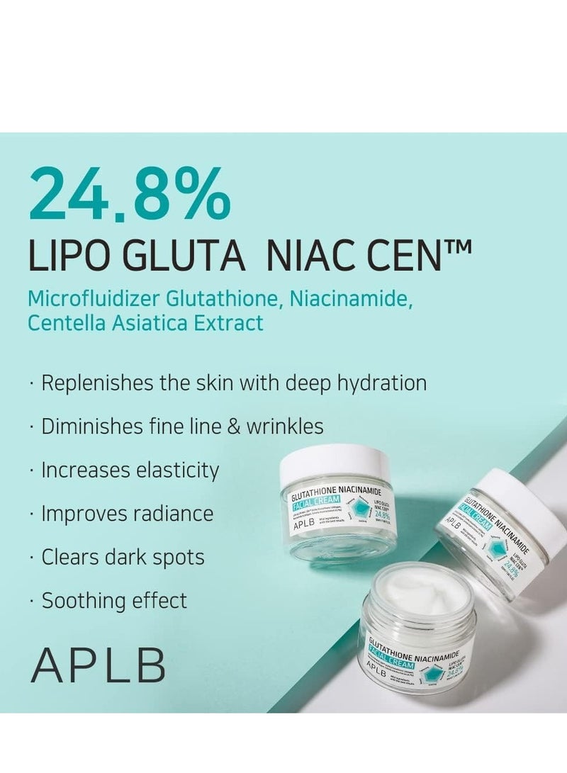 APLB Glutathione Niacinamide Facial Cream | LIPO GLUTA NIAC CEN™ 24.8% 1.86 FL.OZ/Korean Skincare, Deep hydration, Niacinamide, Improve skin elasticity, Improve skin texture - Image 3