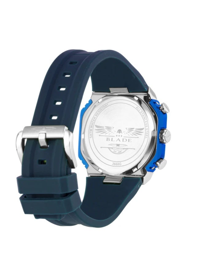BLADE Wings Navy 3668G5ZBB SS & Silicone Strap Multifunction Men's Watch - Image 2