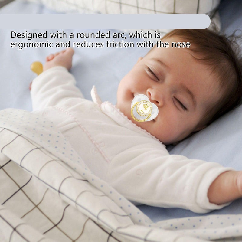 Focket Pacifier Clips Baby Girl, 26 Letter Rhinestone Baby Pacifier with Name Initial Letter, Curved Bling Pacifier for Girl, Newborn Baby Girl Pacifiers Clips, Baby Shower Birthday Gifts (Z) - Image 2