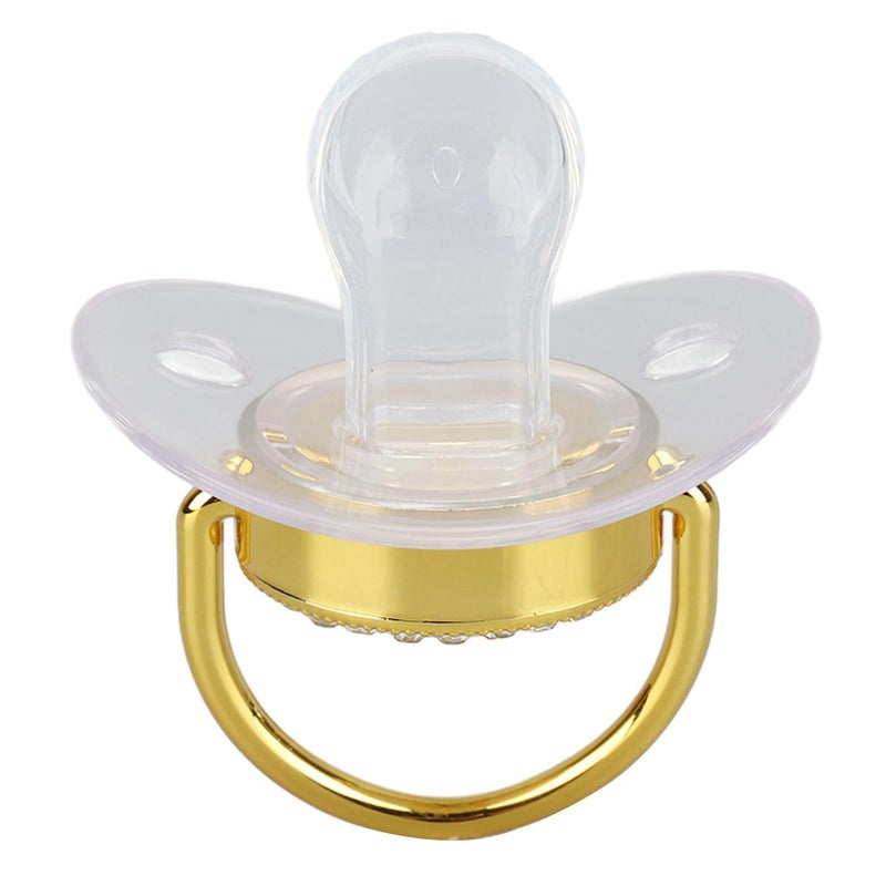 Focket Pacifier Clips Baby Girl, 26 Letter Rhinestone Baby Pacifier with Name Initial Letter, Curved Bling Pacifier for Girl, Newborn Baby Girl Pacifiers Clips, Baby Shower Birthday Gifts (Z) - Image 1