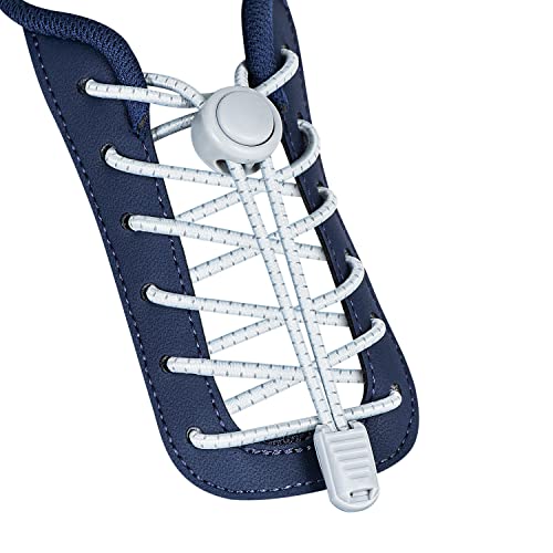 iLiveX No Tie Shoelaces - Tieless Elastic Shoe Laces - Strong Lock Shoelaces for Sneakers - One Size Fits All for Adults and Kids (Gray) - Image 2