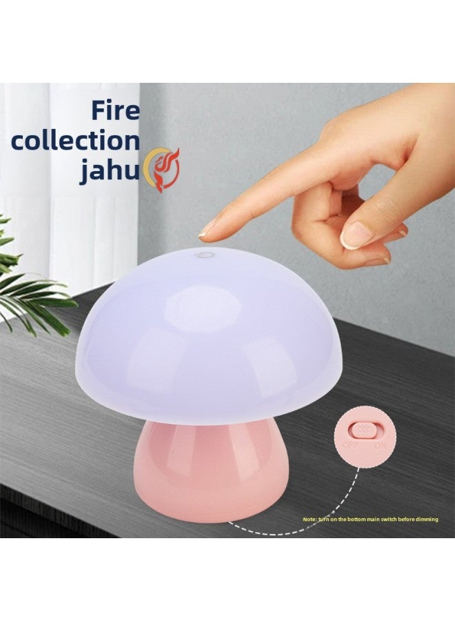 Ins Middle Danish Cream Mushroom Table Lamp Charging Living Room Study Bedroom Bedside Decorative Atmosphere Lamp Wholesale-Color:Bl-ls18-yellow - Image 2