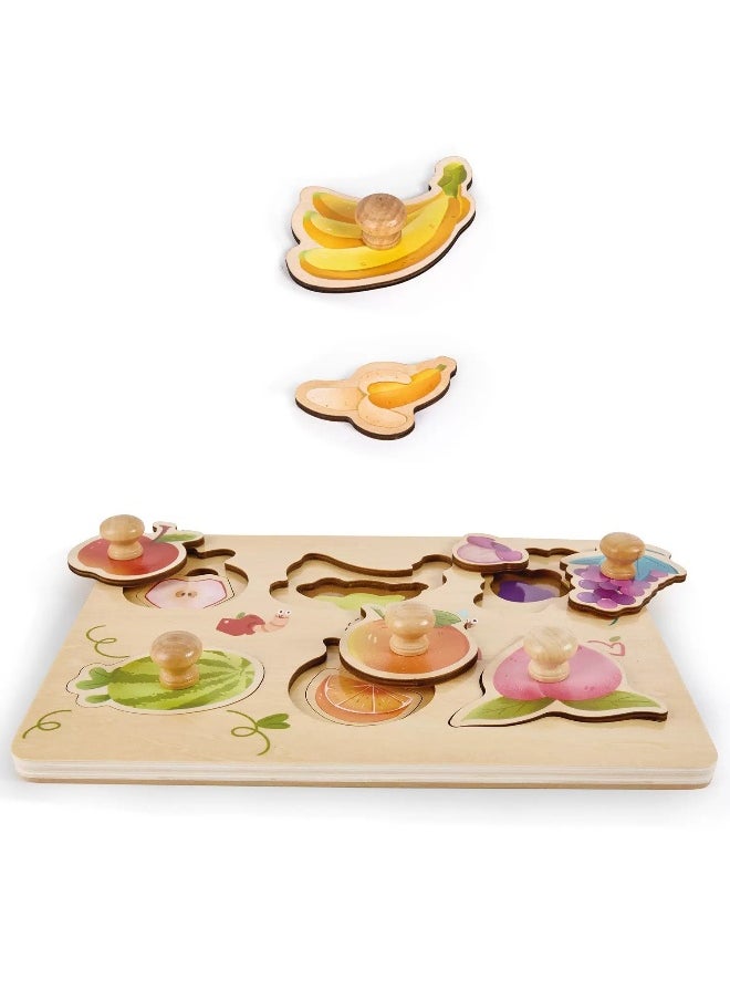 Hape Hape Fruit 2-Layer Knob Puzzle (12 Pieces)  - Image 3
