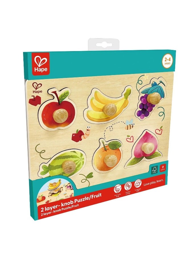 Hape Hape Fruit 2-Layer Knob Puzzle (12 Pieces)  - Image 1