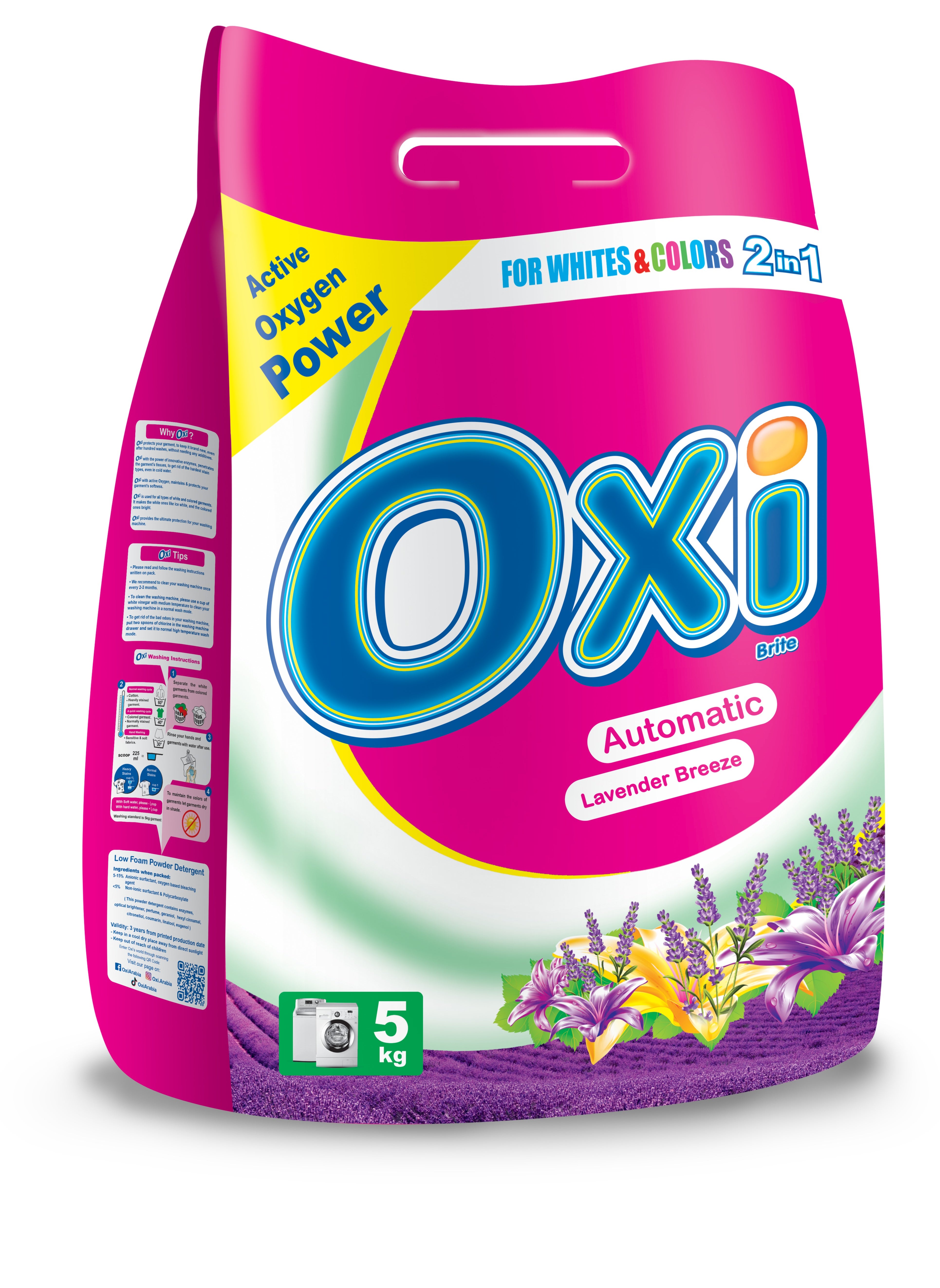 Oxi Automatic Powder Laundry Detergent Lavender Breeze 5kg 