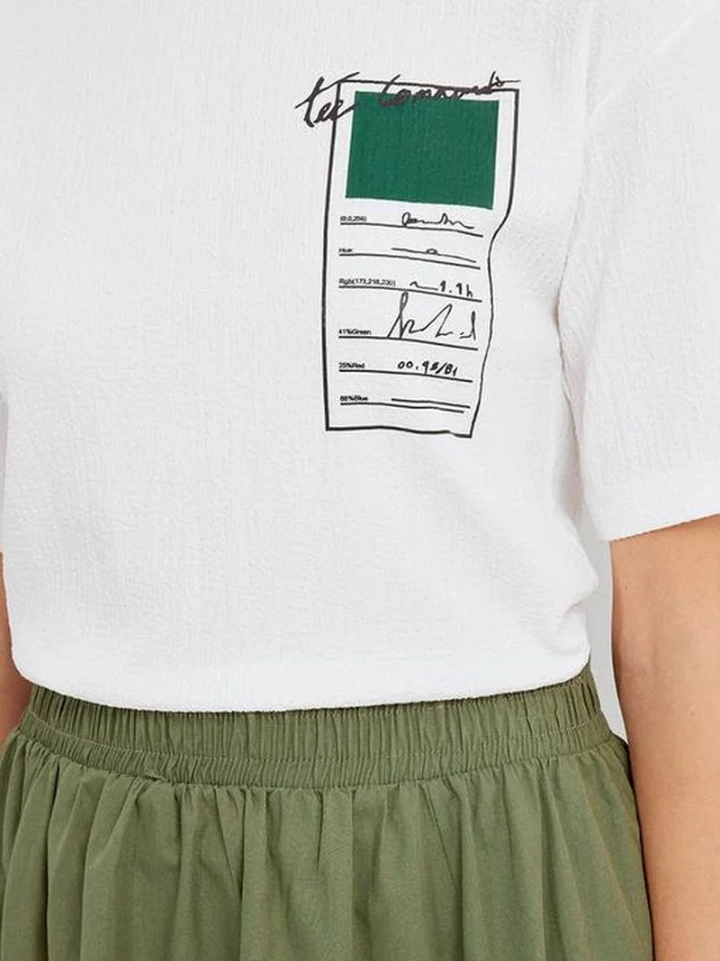 Big Dart Green BDART Printed Crew Neck Short Sleeve T-Shirt for Women | Best Price UAE