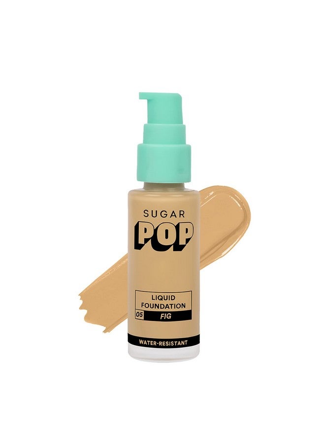 SUGAR POP SUGAR POP Liquid Foundation - 05 Fig - 30 ml | Water Resistant | Lasts Upto 10 Hrs | Super Matte | Full Coverage - Image 1
