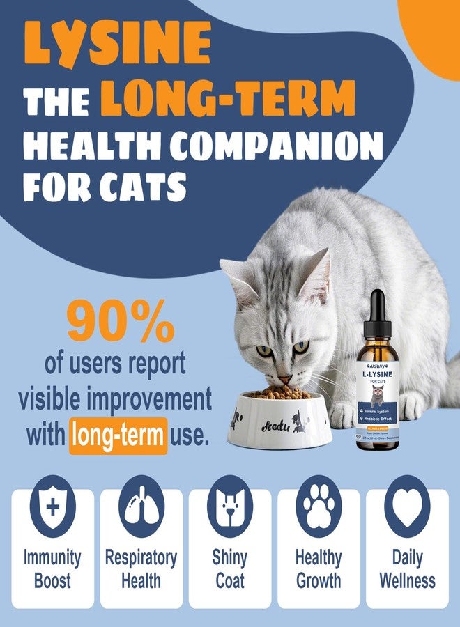 SANTKOL Lysine for Cats - 2 Packs Cat Lysine Drops - Sneezing Treatment, Nasal Relief - Feline Upper Respiratory Infection, Runny Nose, Eye Function - Immune Support - Roast Chicken Flavor - Image 4