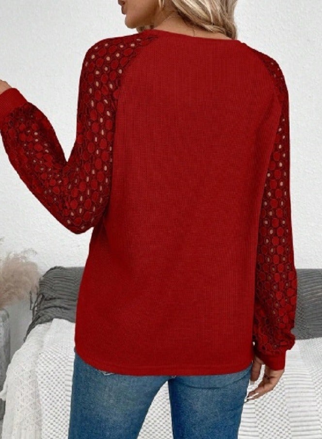 Shein SHEIN Clasi Women's Round Neck Long Sleeve Simple T-Shirt, Casual For Everyday Wear For Spring Outfit  - Image 3