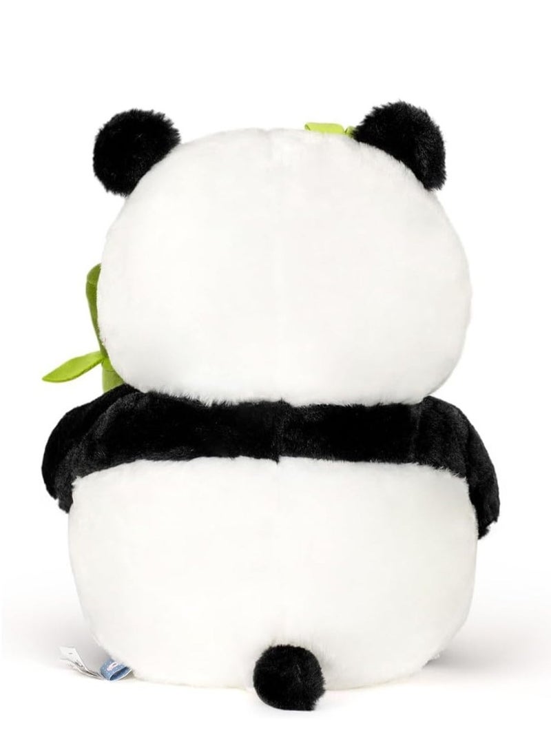 دميّة دبّ باندا محشيّة بحجم 9 إنش، ألعاب قماشية بنمط البامبو، هدايا دمى لطيفة، باللونين الأسود والأبيض - Image 2