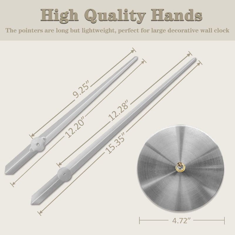 VANGOLD Large Wall Clock Hands, 3D DIY Clock Hands Needles with Clock Mechanism & Wall Sticker for Home Office Decor - Image 3