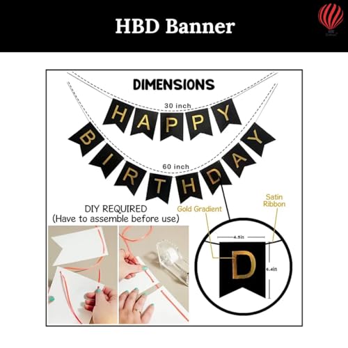 HK balloons 51 pcs set Birthday decoration Item Happy Birthday decoration set with confetti balloon pump and Silver curtains For Boy Girl Husband Wife And Adults Birthday Decoration Kit - Image 3