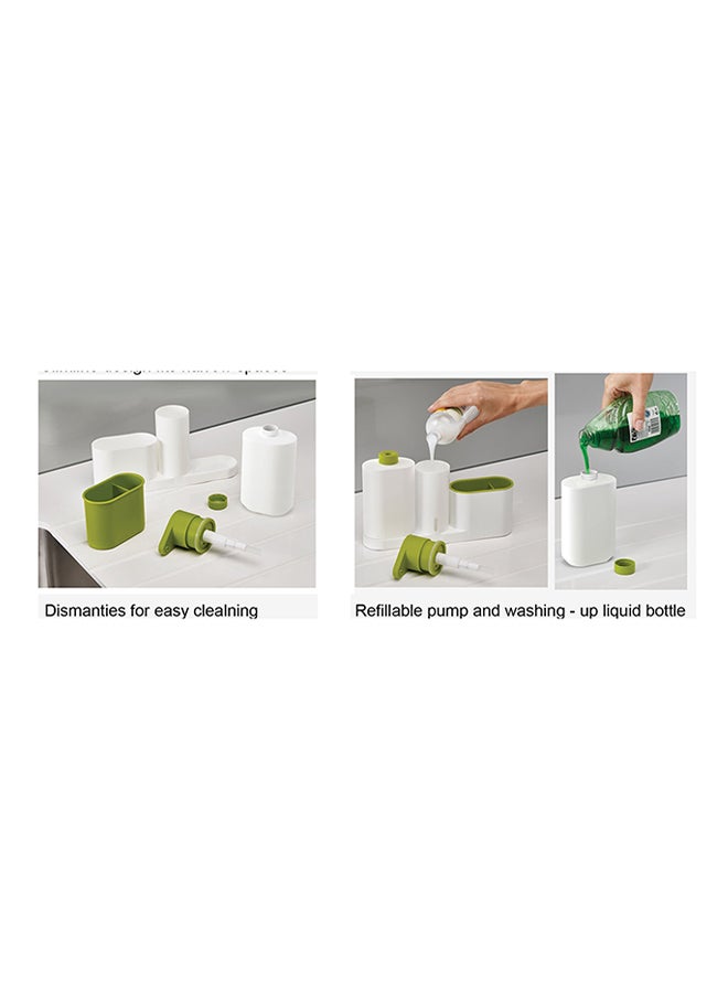 3-Piece Sink Tidy Set White/Green - Image 2
