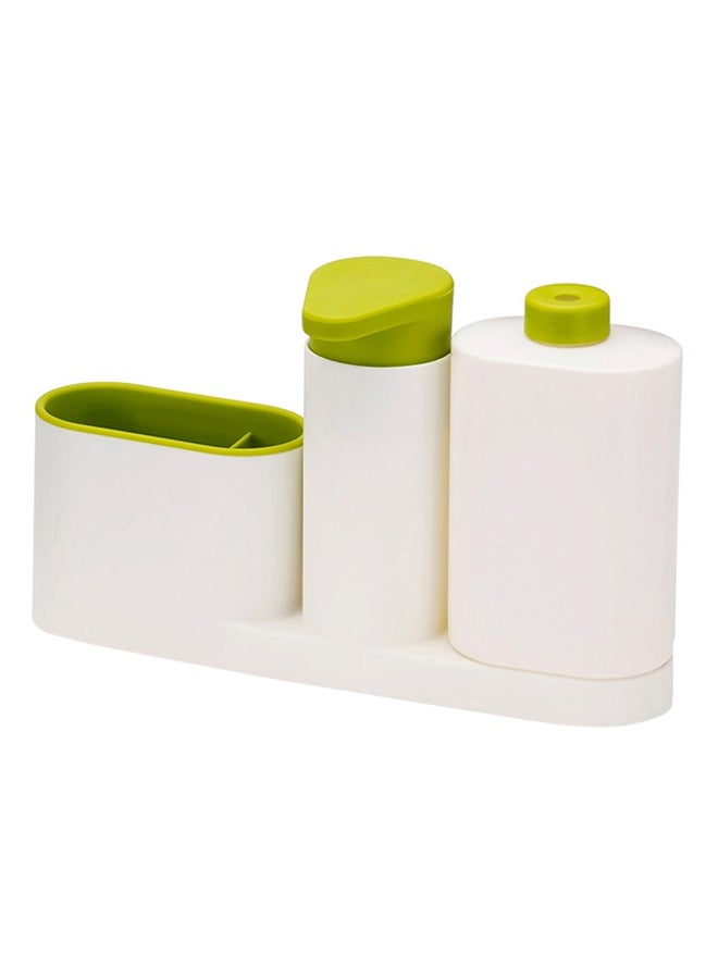 3-Piece Sink Tidy Set White/Green - Image 1